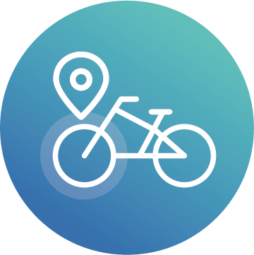 Venir à Vélo - Blanc sur dégradé - Image